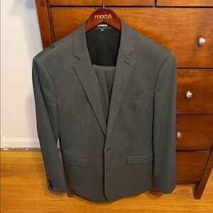 Express Slim Fit Charcoal 2 Button Men's Suit
